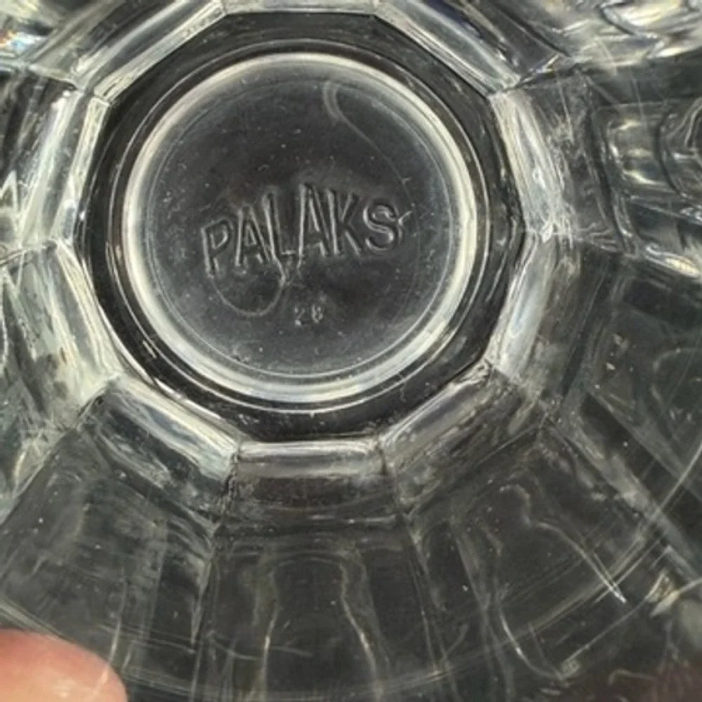 Palaks Clear Faceted Glass Picardie Style Tumblers Set of 2 3.5 Inch